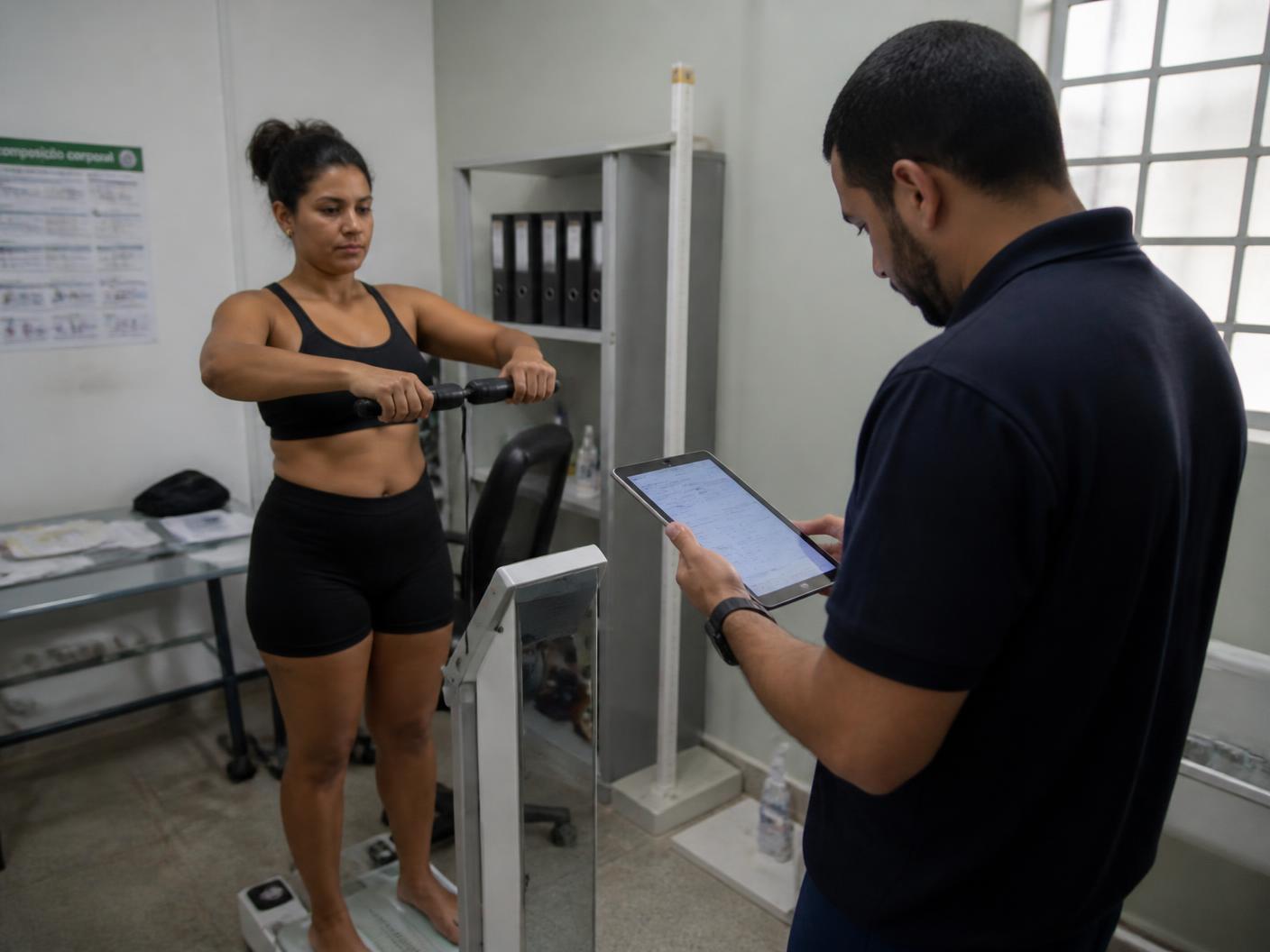 Avaliação de composição corporal em sala de avaliação